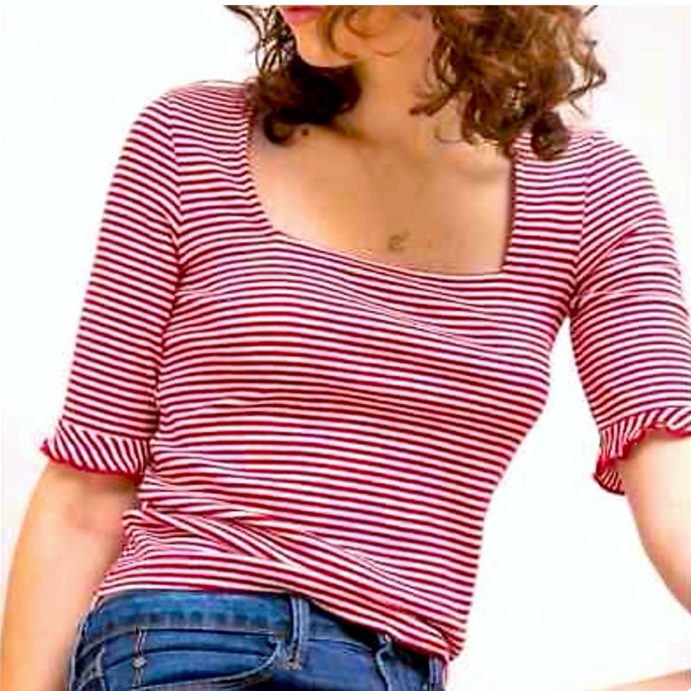 Anthropologie The Fifth Label Red Striped Women's Top, Small